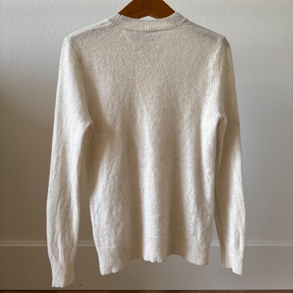 100% Cashmere Sweater Women’s Small Cream Tan Freckled Soft Classic Luxury - Picture 5 of 16
